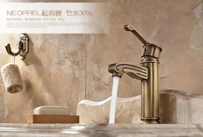 Top quality Unique Deck Mount Bathroom & Kitchen Basin Faucet Antique Pattern Mixer Tap hot and cold water taps faucets Top quality Unique Deck Mount Bathroom & Kitchen Basin Faucet Antique Pattern Mixer Tap hot and cold water taps faucets
