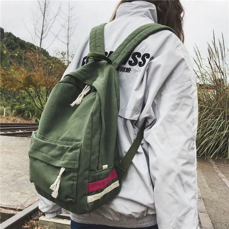 الأزياء بسيط بلون النساء قماش الظهر 2019 الوافدين الجدد عارضة الأساسية الطالبات الحقائب المدرسية حقائب كتف