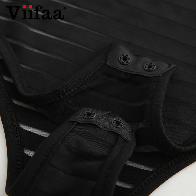 Viifaa Sexy Black Bodysuit Women See Through Mesh Striped Jumpsuit Short Sleeve Body Femme Romper Summer Bodysuits Viifaa Sexy Black Bodysuit Women See Through Mesh Striped Jumpsuit Short Sleeve Body Femme Romper Summer Bodysuits