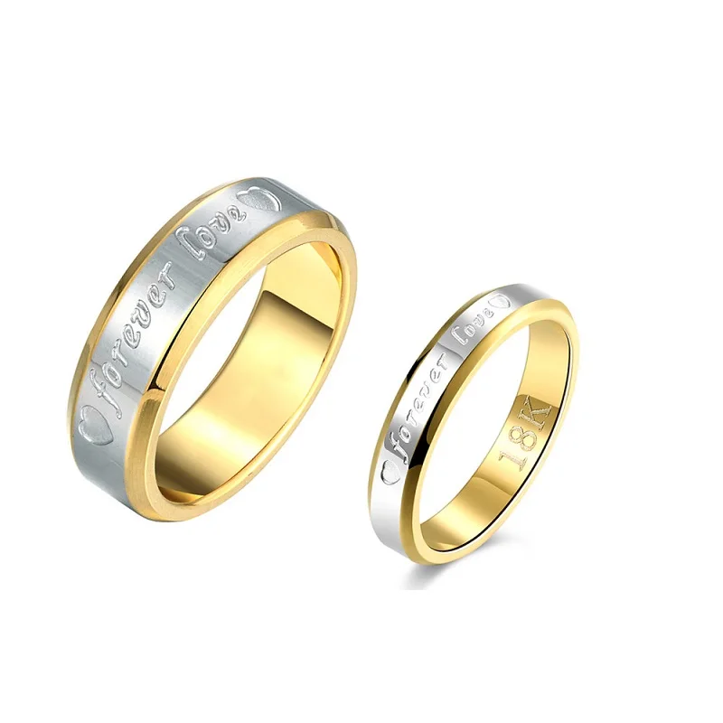 Couples Wedding Rings Jewelry Engagement Ring Stainless Steel Gold
