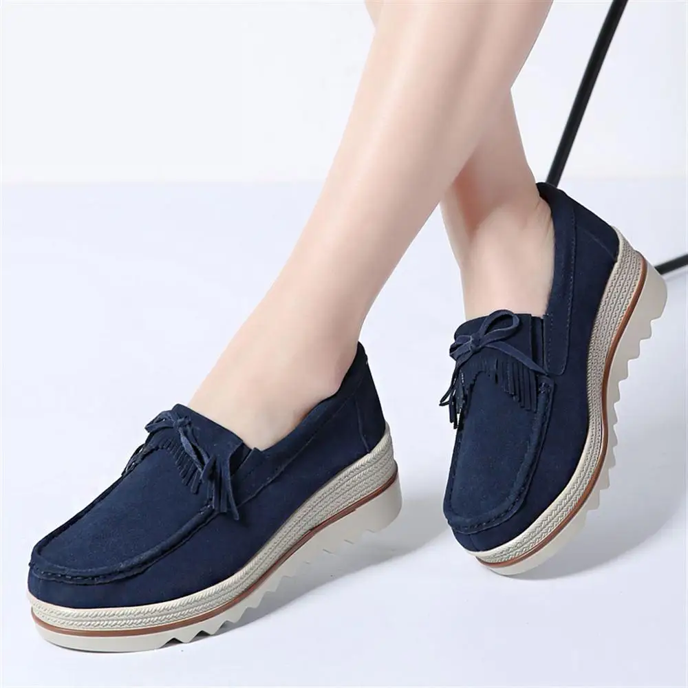 

2018 New Spring-Fall Women Flats Shoes Suede Genuine leather Shoes Ladies Casual Loafers Slip On Shoes Size 35-42