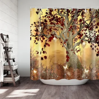 

Bathroom Waterproof Shower Curtains Blue Ocean Pattern Fabric Bath Curtain Home Decor Christmas Shower Curtain New Yearr