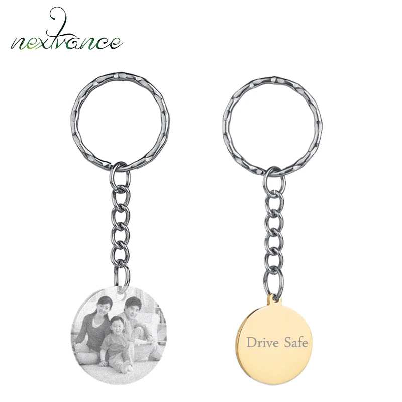 

Nextvance Customized Engrave Key Chain Photo Text Name Plate Keyring For Women Men Creative Gift Personalized Jewelry