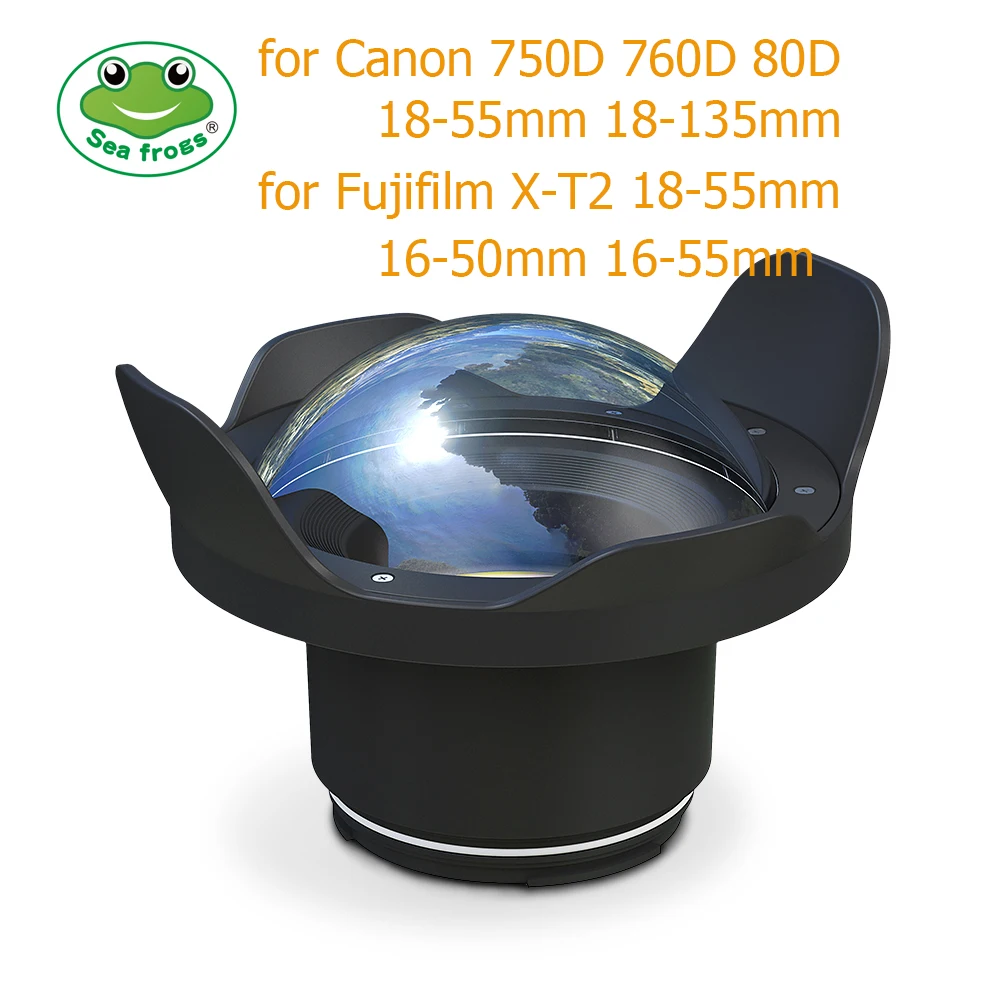 Подводная фотография 40 м широкоугольный объектив купол порт для Canon 750D 760D 80D Fujifilm X
