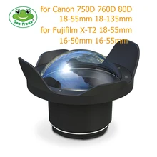 Buy Underwater 40m Photography Wide Angle Lens Dome Port For Canon  750D 760D 80D Fujifilm X-T2 Housing Case Camera Fisheye Filter Free Shipping