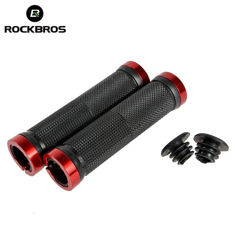 RockBros الدراجة الجبلية MTB عدم الانزلاق دراجة المقود الدراجات الدراجة ركوب خفيفة المطاط قفل على القبضات دورة أجزاء (5 الألوان)