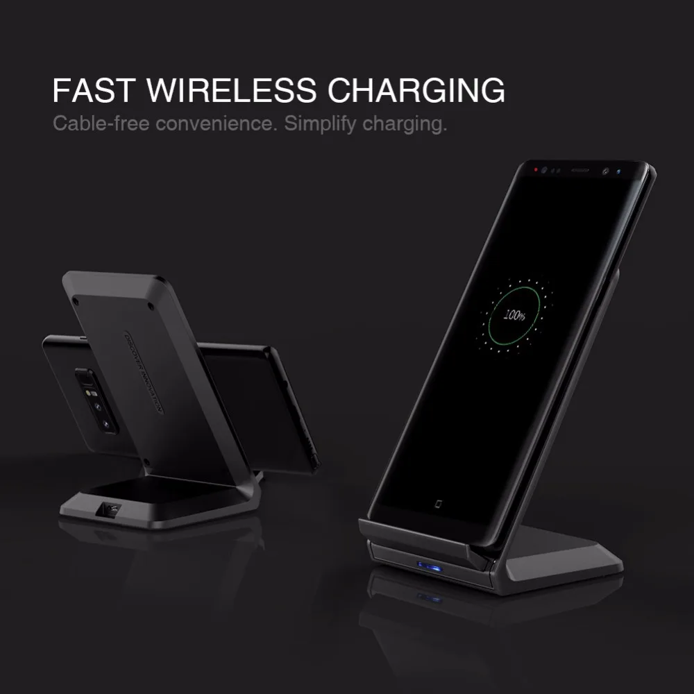 10 Вт Быстрая Зарядка qi Беспроводное зарядное устройство Держатель станция NILLKIN для iPhone X/8/8 Plus для samsung S8/S8 плюс qi Беспроводное зарядное устройство портативное беспроводное