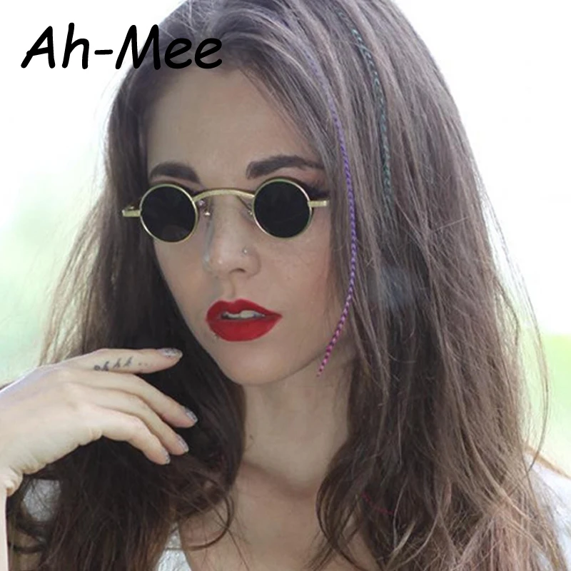 

Retro Mini Round Sunglasses Women Men Metal Frame 2019 Gold Black Red Small Steampunk Retro Round Sun Glasses Unisex UV400