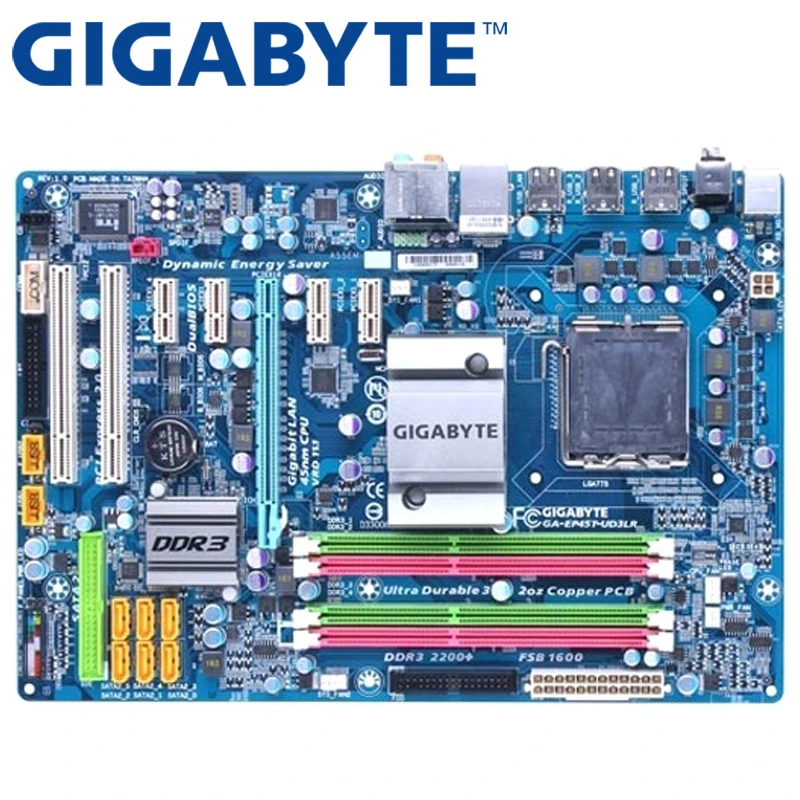 GIGABYTE GA-EP45T-UD3LR настольная материнская плата P45 Socket LGA 775 для Core 2 Pentium Celeron DDR3 16G ATX б/у EP45T-UD3LR