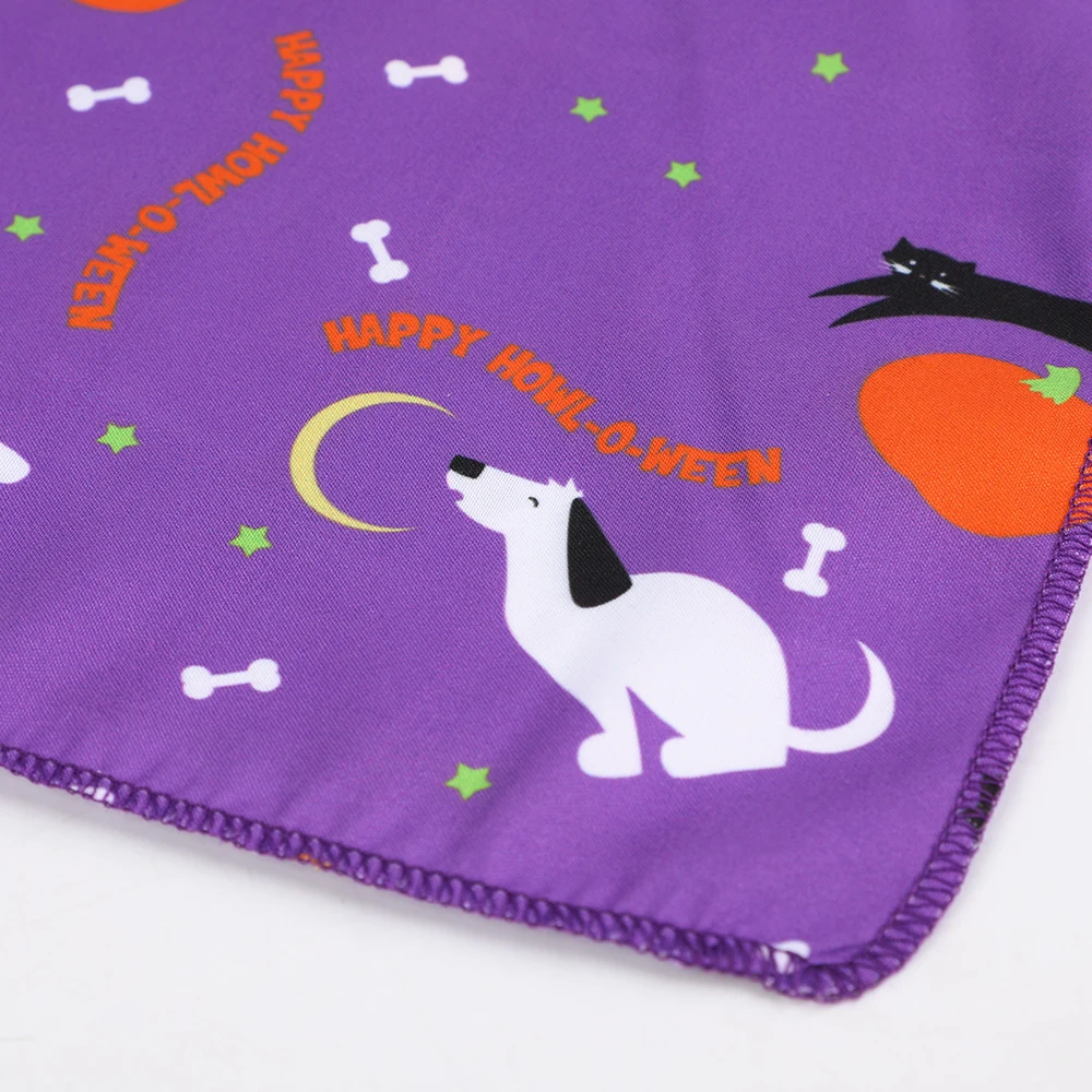 Pet Halloween Christmas Dog Bandana Halloween Pumpkin Printing Dog Bibs Puppy Pet Grooming Costume Accessories Dog Towel Scarf