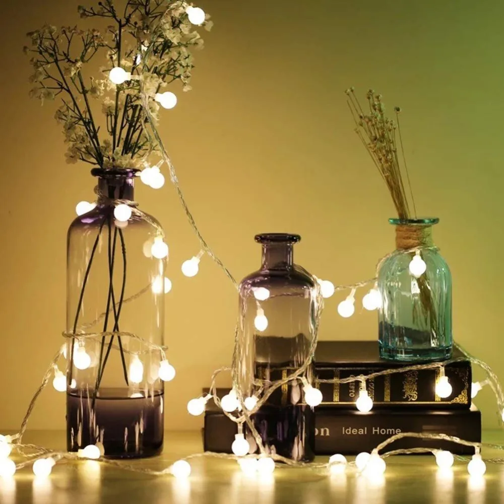 1.5M Street Garland Battery Led Fairy Christmas Tree Lights Outdoor/Indoor Decoration Led String Lights Ball New Year/Xmas Light