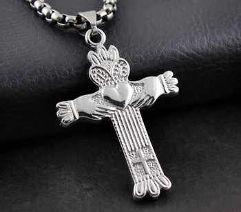 

316L STAINLESS STEEL LOVE, FRIENDSHIP & LOYALTY IRISH CLADDAGH PENDANT NECKLACE