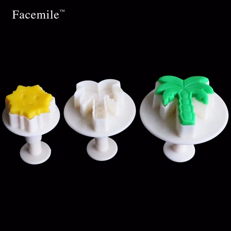 Facemile 3 шт./компл. Palm Tree штамп линейка Торт Cookie Cutter Fondant украшения Инструменты 04033