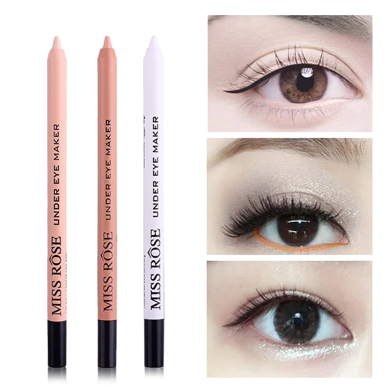 

MISS ROSE 1 PC 3Colors Highlight Non-stick Not blooming Eyeliner Silkworm Concealer Eyeliner Natural Trimming lapis de olho