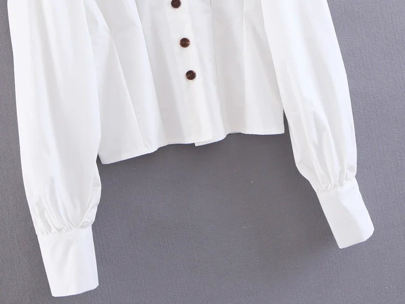 SheMujerSky/белые рубашки с длинными рукавами и пуговицами, женская блузка с воротником «Питер Пэн», весенние элегантные топы