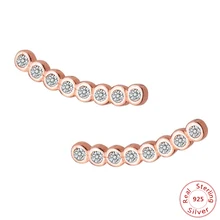 Новое поступление дизайн 925 пробы серебро развертки альпинист длинные CZ изящная Серьга для женщин