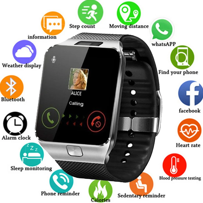 Bluetooth Новые смарт-часы DZ09 Smartwatch TF SIM Камера мужские и женские спортивные наручные часы для samsung huawei Xiaomi Android Phone