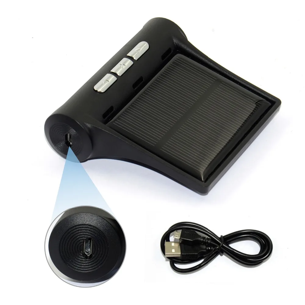 

Digital Tire Pressure Monitoring System 12V Real Time Wireless Smart TPMS Tire Pressure Alarm Car Charger with 4 Sensors