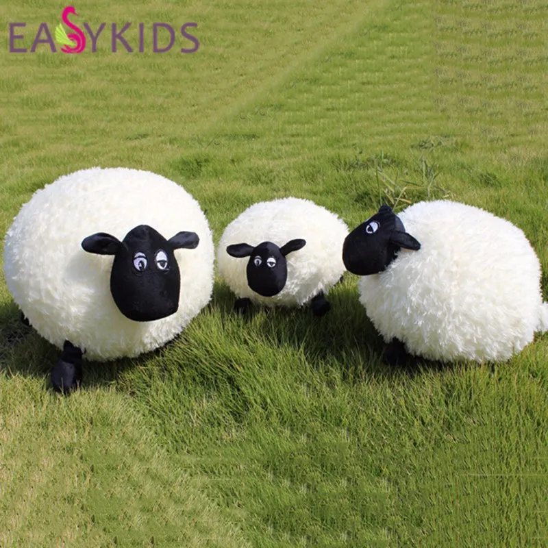 1-Piece-New-3Lovely-Stuffed-Soft-Plush-Toys-Cushion-Sheep-Character-White-Gray-Kids-Baby-Toy