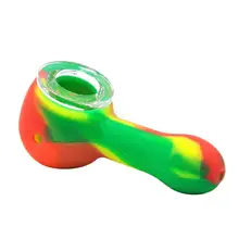 LanLan портативные прочные силиконовые камуфляжные табачные трубки и прозрачная стеклянная чаша