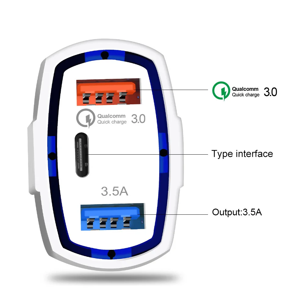 Автомобильный прикуриватель Dua USB Quick Charge 3,0 2,0 зарядное устройство для мобильного телефона type-C автомобильное зарядное устройство для телефона планшета прикуриватель