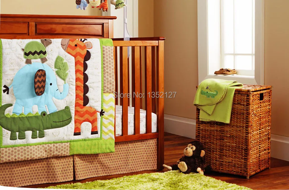 New Owl Giraffe Elephant Baby Crib Bedding Set 5pc bed kit ...