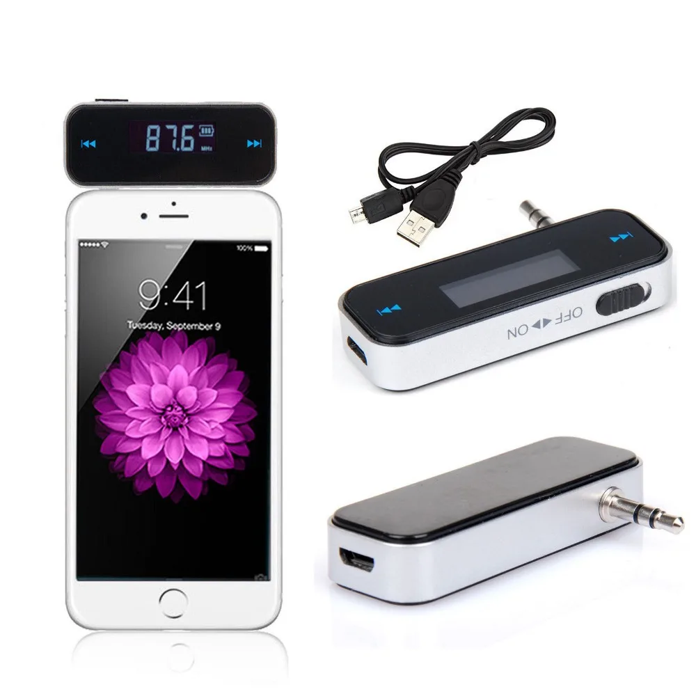 

3.5mm Jack Wireless Music Player to Car FM Radio Transmitter For IPhone 6s 6 Plus 5S 5G 5C for Samsung / HTC / LG / Sony All