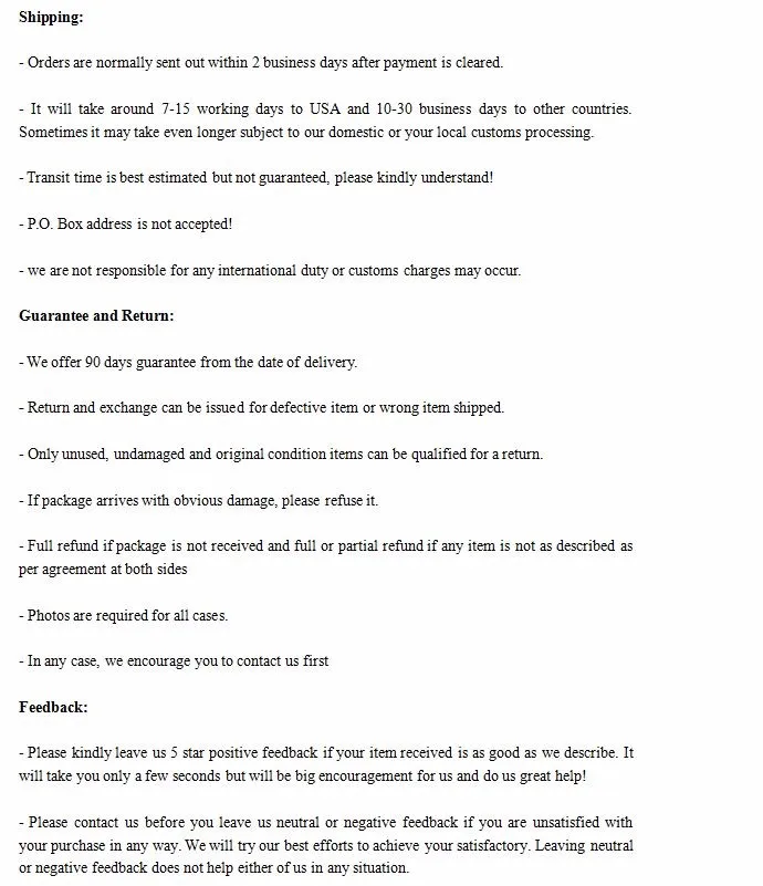 aliexpress terms general