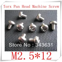 100 ШТ. Нержавеющей Стали Высокого Качества 304 M2.5* 12 Torx(С Шестигранной очаговая розетка) с Цилиндрической Головкой Машины Винт