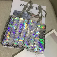 Весна блеск сумки с пайетками дизайн маленькое ведро сумка женская кожаная женская мини сумка через плечо с цепочкой