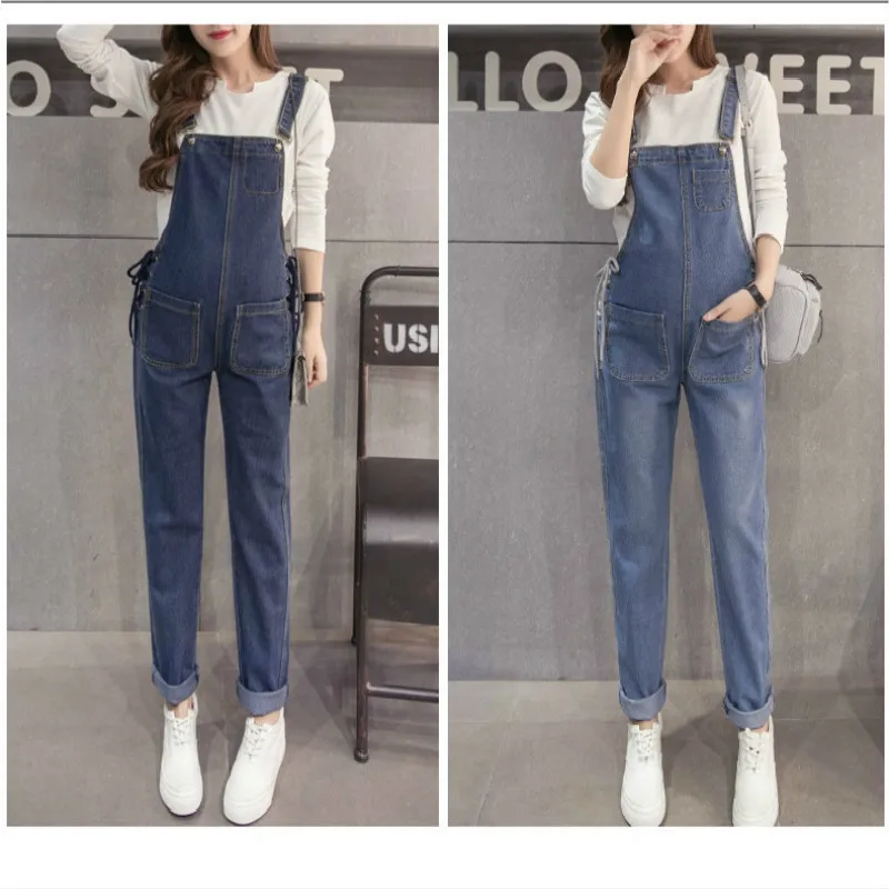 

MODENGYUNMA Maternity Clothes Autumn New Pregnant Woman Jeans Denim Large Code Leisure Stomach Lift Pregnancy Clothes Vestidos