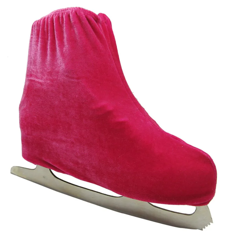 2 Colors Child Adult Velvet Ice Figure Skating Shoes Cover Solid Color Roller Skate Accessories Athletic Pink And Black