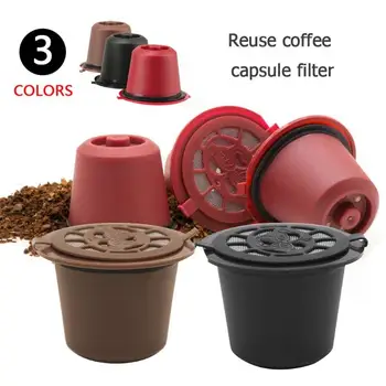 

4pcs/pack Refillable Reusable Coffee Capsule Filter Cup Plastic Capsule Coffee Filter for Nespresso Coffee Machine