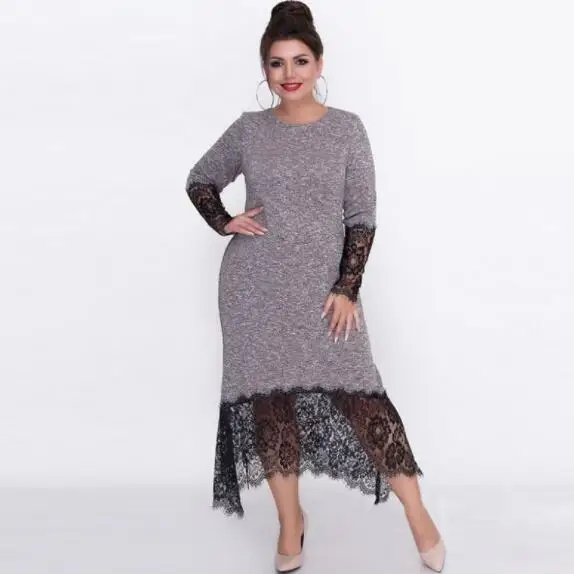 

Irregular Dress Large Size 2019 Summer Plus Size Dress Women Lace Patchwork Beautiful Long Dress Big Clothes 5xl 6xl 4xl DV356