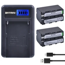 2 sztuk 5200mAh NP F750 NP F770 NP-F750 akumulator Akku + ładowarka USB z wyświetlaczem LCD dla Sony NP F970 F960 F550 F570 QM91D CCD-RV100 TRU47E