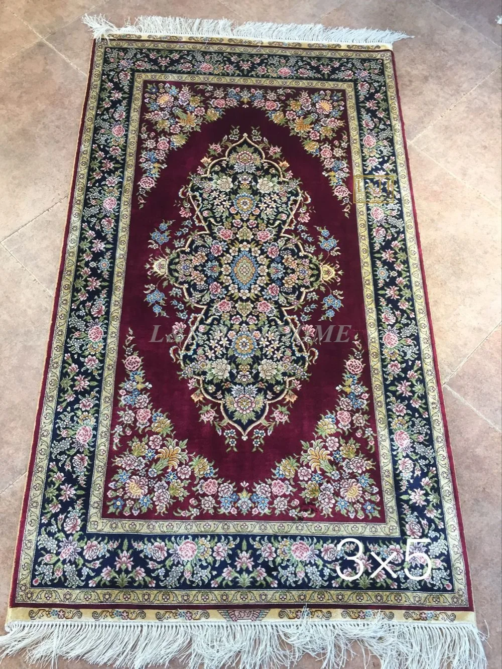 3'X5' 230 линия ручной работы Шелковый Восточный персидский ковер ручной вязки шелковый ковер для украшения дома