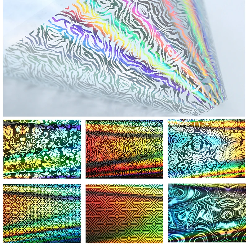 

2017 New 16Pcs/Set Holographic Nail Foils 20*4cm Nails Art Transfer Stickers Adhesive Nail Polish Manicure Nail Tips