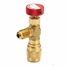 Красная ручка Медь потока Управление клапан 1/"-5/16" Mayitr для R410A шланг заливки хладагента