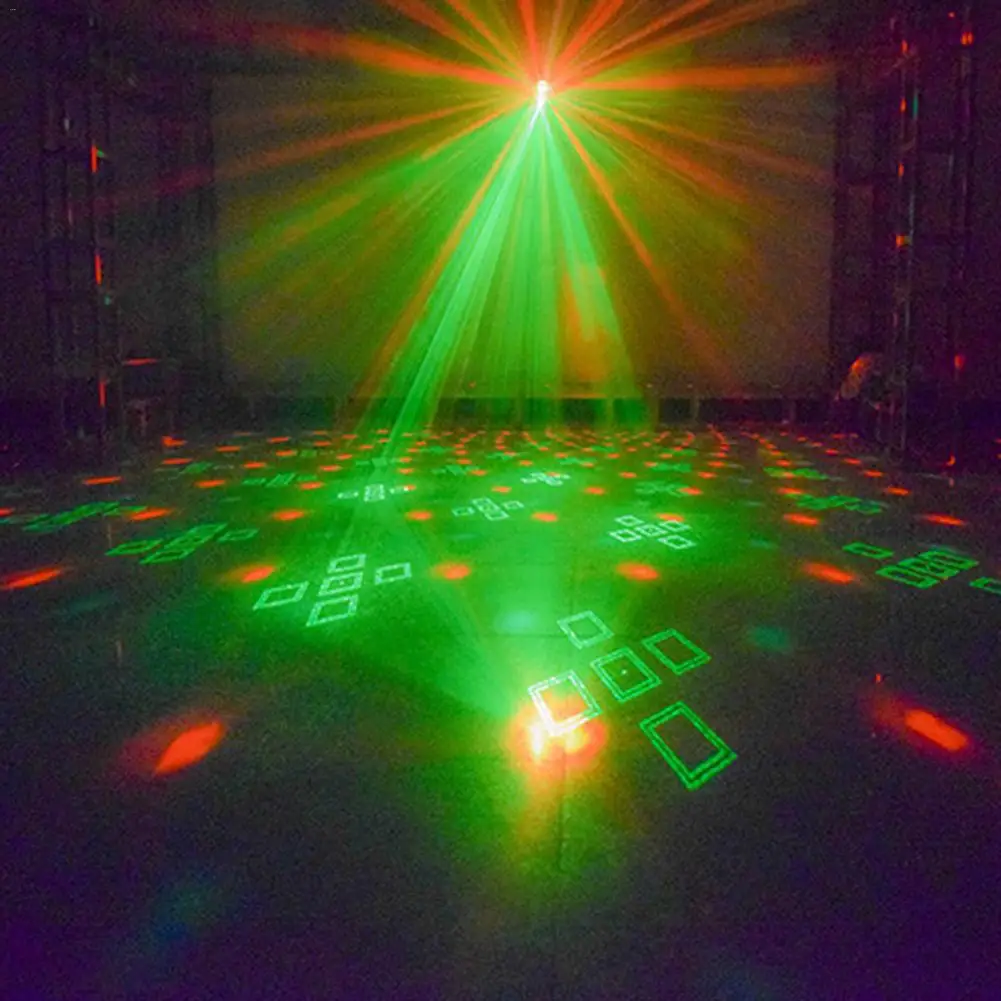 18 Вт Светодиодный светильник для дискотеки, сценический светильник s DJ лампа диско-шар, звуковой активированный лазерный проектор, светильник для музыки, Рождественская вечеринка