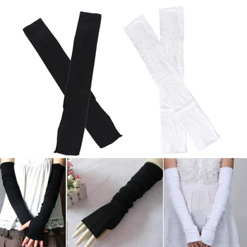 

Hot Fashion Girls Summer Long Half Finger UV Protection Sun Block Gloves 4 Colors
