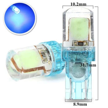 

2pcs 12V T10 194 W5W COB LED Car Silica License Plate Width Light Bulb Ice Blue Auto Car Lamp Super Brightness