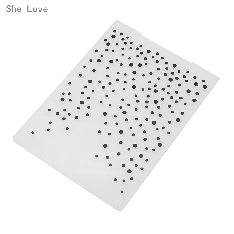 

She Love Dot Plastic Embossing Folder Template DIY Scrapbooking Card Making Decoration Papercraft