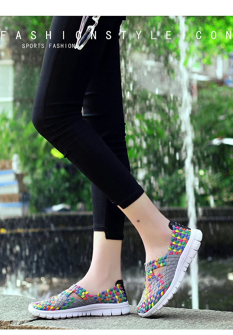 Модная женская обувь; летние кроссовки; Разноцветные туфли без подъема стопы; дышащая повседневная обувь; лоферы; удобная обувь для мам; Размеры 35-42
