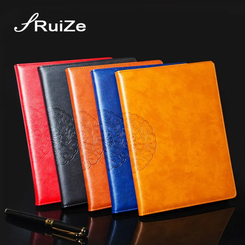 RuiZe hard cover PU leather notebook A4 Big notebook agenda creative printed vintage note book office supplies stationery RuiZe hard cover PU leather notebook A4 Big notebook agenda creative printed vintage note book office supplies stationery