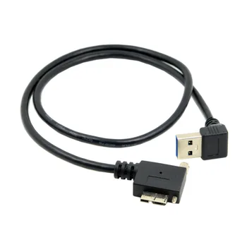 

Xiwai Down Direction Angled 90 Degree USB 3.0 A plug to Micro B Plug Right Angled / Left Angled locking screws Panel Cable 50cm