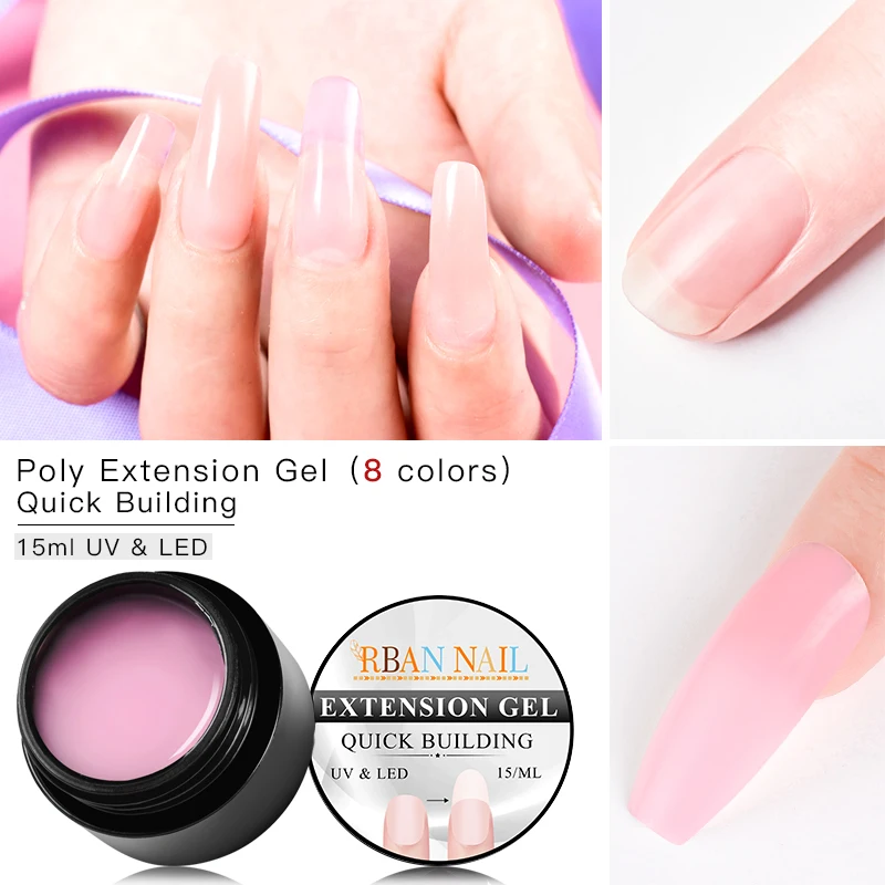 15 мл акриловый полигель для ногтей розовый белый металл с прозрачными кристаллами УФ светодиодный гель для ногтей