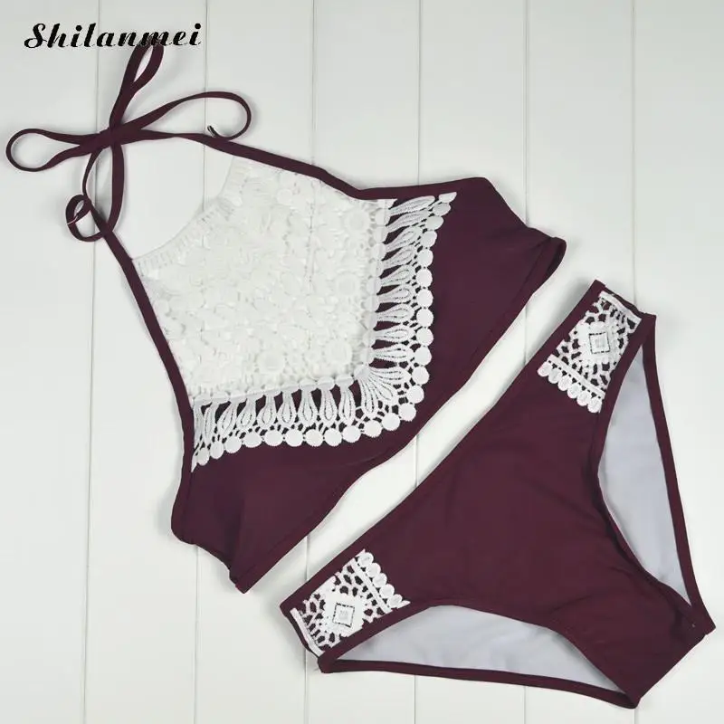 Shilanmei 2017 European Style Women Lace Swimsuit Bathing Suit Set Sexy