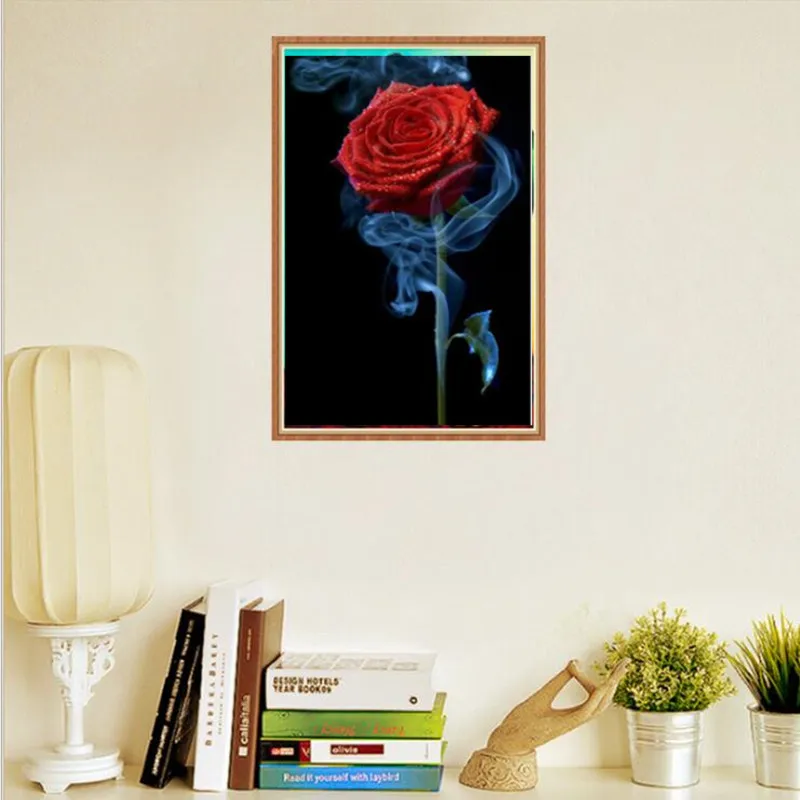 

5D DIY Diamond Painting Red Rose Diamond Embroidery Rhinestone Cross Stitch Painted Diamond Home Decor