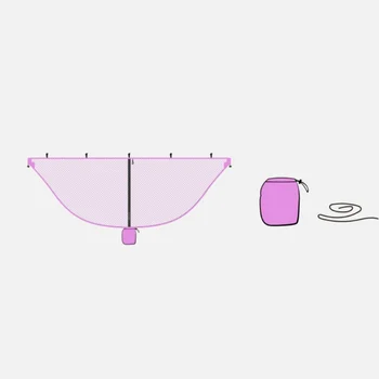 

Hammock Mosquito Net Insect Prevention Ultralight Portable Zipper Outdoor Camping Accessories With Rope Hook