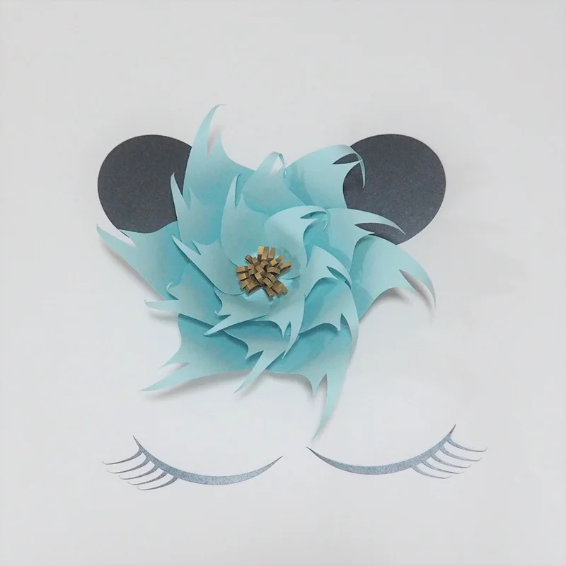 

2018 Blue Cat Giant Cardstock Paper Flowers For cute Cat Theme Party Birthday Dessert Table Decor Baby Nursery Shower Backdrop